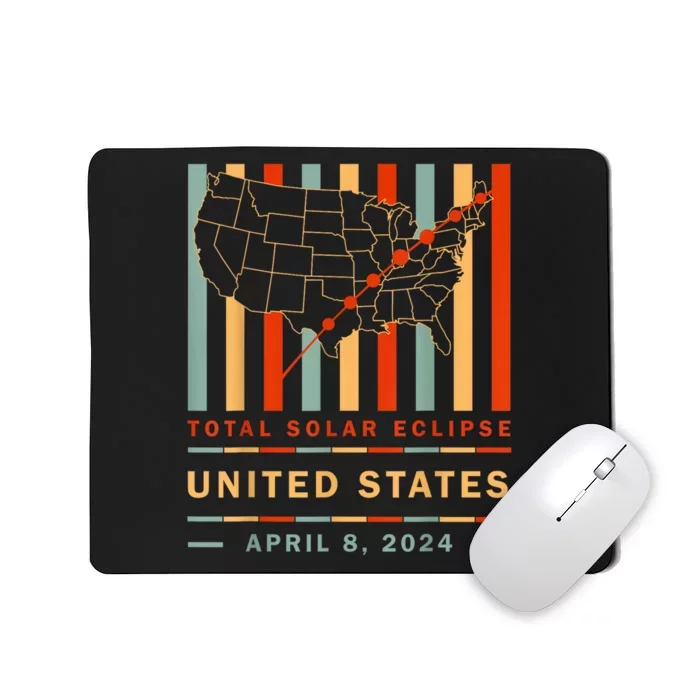 Vintage Total Solar Eclipse 2024 United States Mousepad