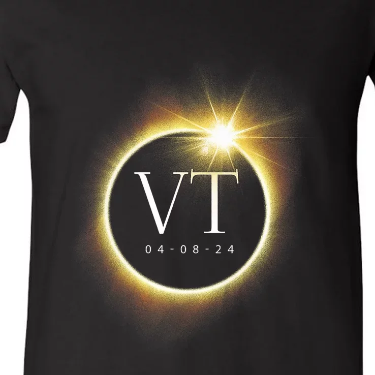 Vt Total Solar Eclipse 2024 V-Neck T-Shirt