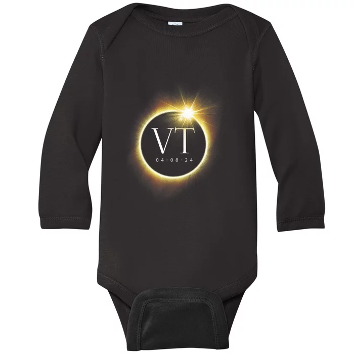 Vt Total Solar Eclipse 2024 Baby Long Sleeve Bodysuit