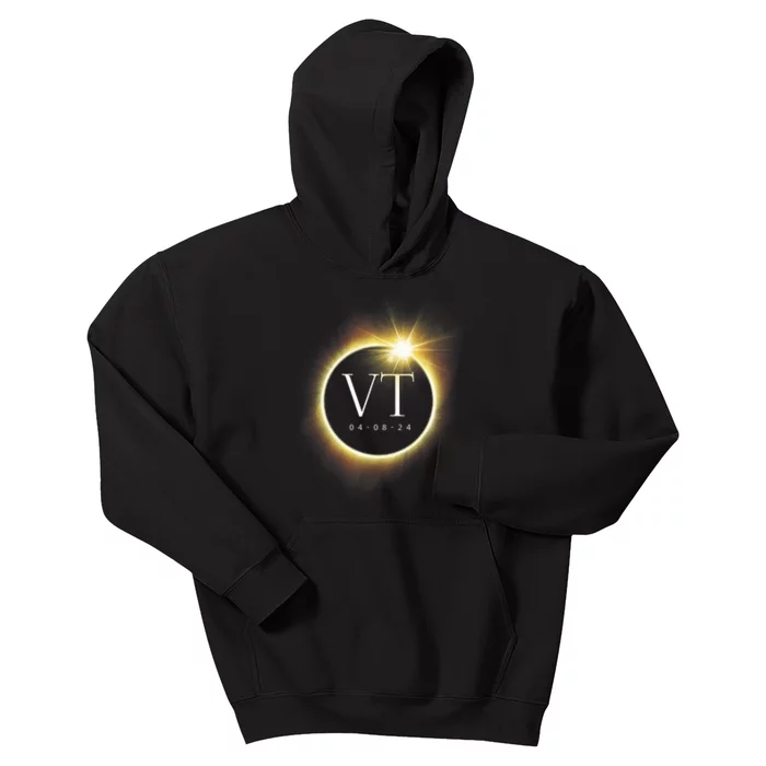 Vt Total Solar Eclipse 2024 Kids Hoodie