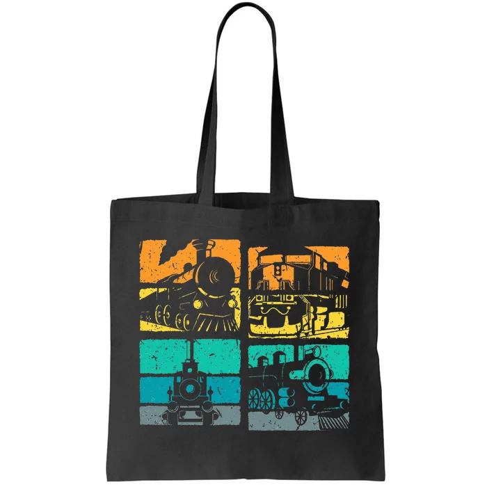 Vintage Trains Steam Locomotive Railroad Tote Bag