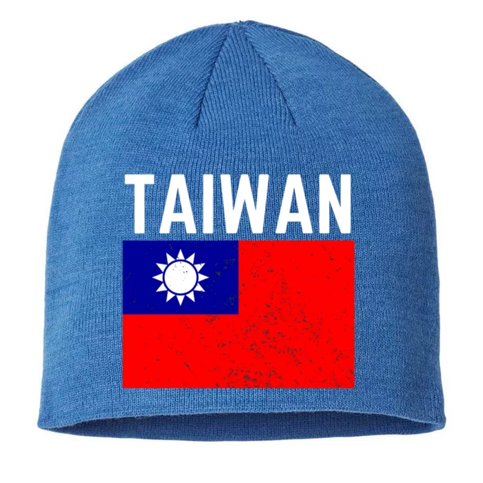 Vintage Taiwan Taiwanese Flag Pride Gift Funny Gift 8 1/2in Sustainable Knit Beanie