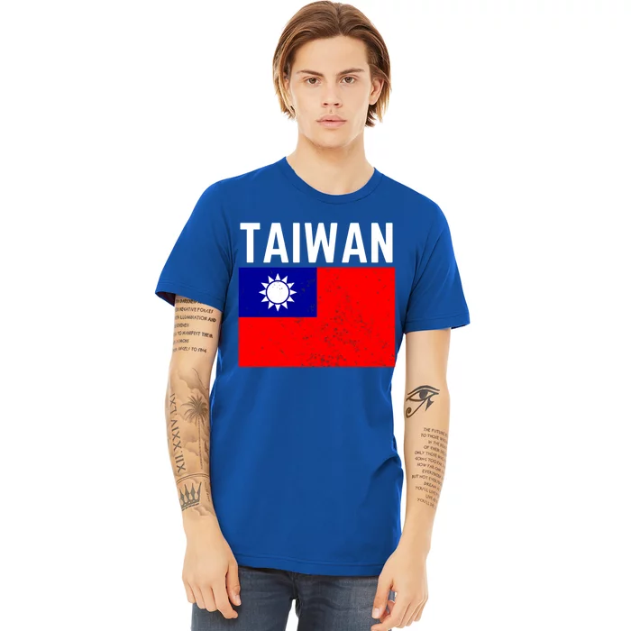 Vintage Taiwan Taiwanese Flag Pride Gift Funny Gift Premium T-Shirt