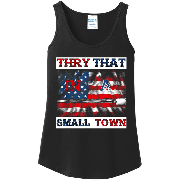 Vintage Try That In My Town American Flag For Women Men Ladies Essential Tank