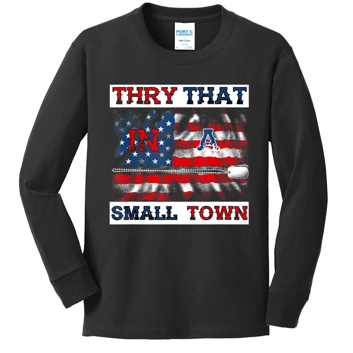 Vintage Try That In My Town American Flag For Women Men Kids Long Sleeve Shirt