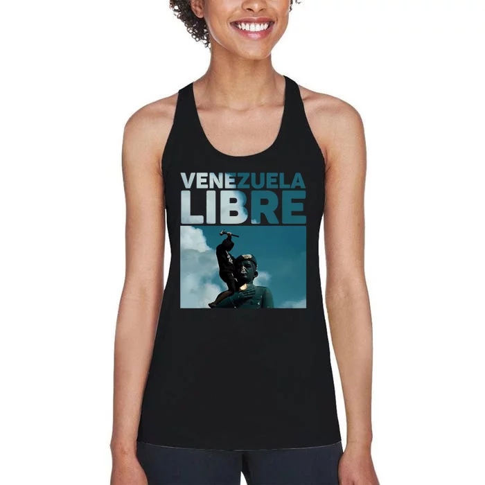 Venezuela To The End Fall Of The Statue Of Chavez Women's Racerback Tank