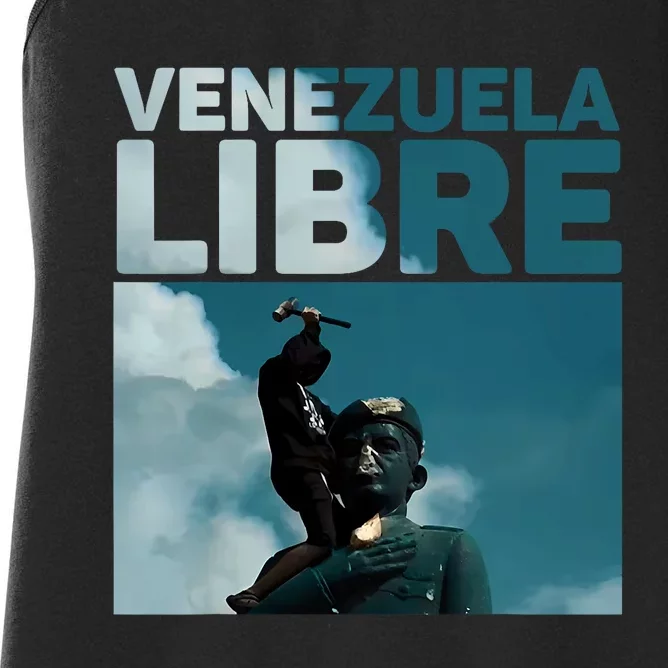 Venezuela To The End Fall Of The Statue Of Chavez Women's Racerback Tank