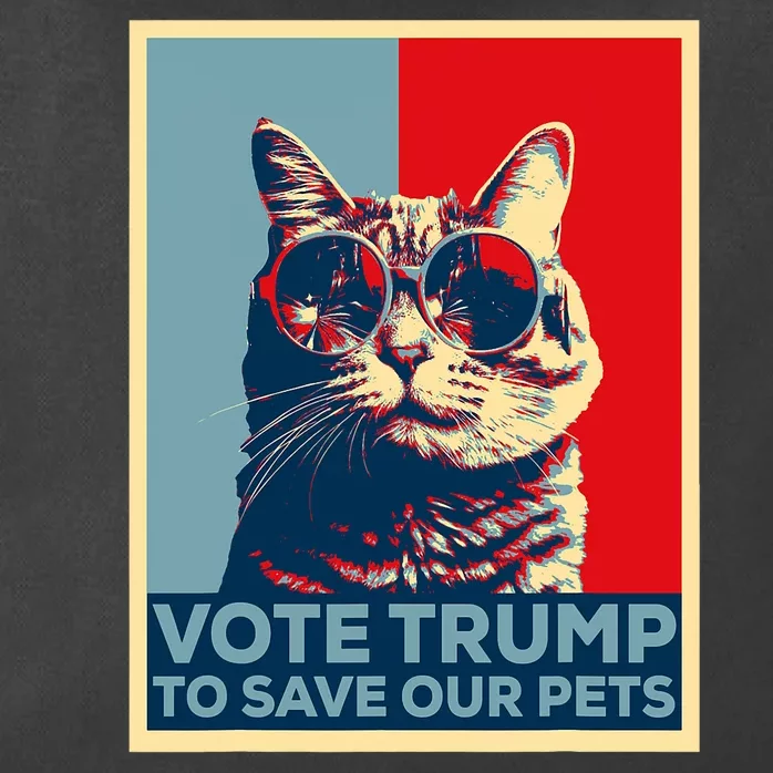 Vote Trump To Save Our Pets 2024 Poster Trump Cats & Dogs Zip Tote Bag