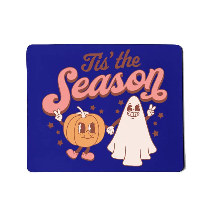 Vintage Tis' The Season Cute Pumpkin Ghost Halloween Costume Gift Mousepad