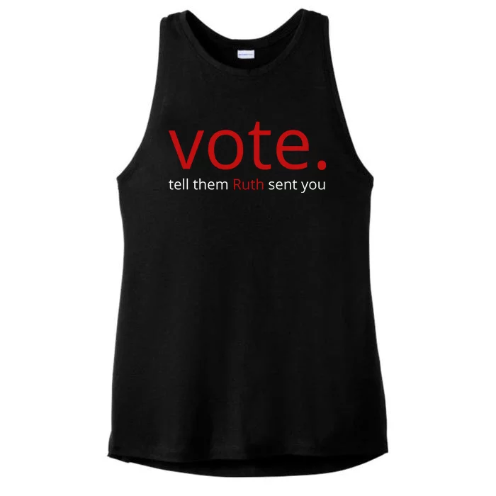 Vote Tell Them Ruth Sent You Funny American Ladies Tri-Blend Wicking Tank