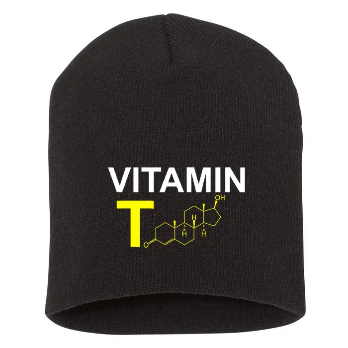 Vitamin T Testosterone Bodybuilding Weightlifting Short Acrylic Beanie