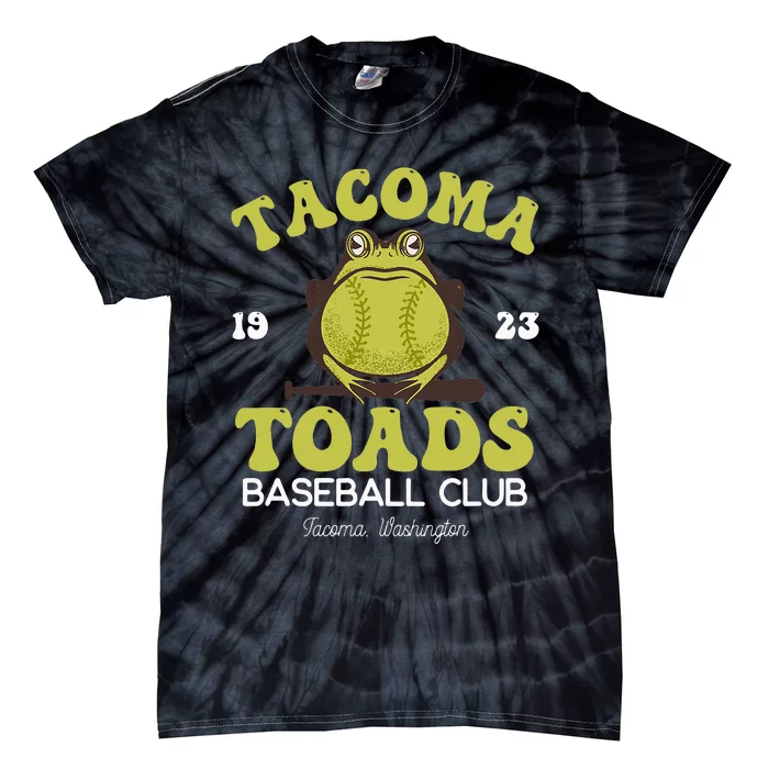 Vintage Tacoma Toads Retro Minor League Baseball Team Tie-Dye T-Shirt