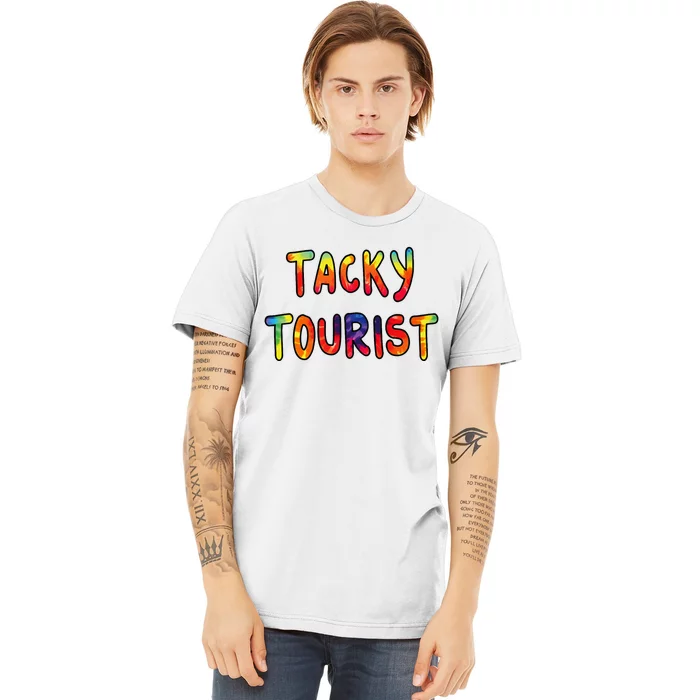 Vacation Tacky Tourist Costume Tie Dye Tacky Traveler Day Premium T-Shirt