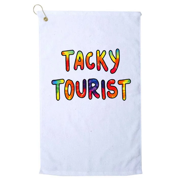 Vacation Tacky Tourist Costume Tie Dye Tacky Traveler Day Platinum Collection Golf Towel