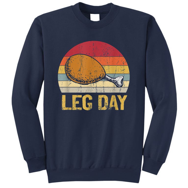 Vintage Turkey Thanksgiving It's Leg Day Gym Workout Sweatshirt