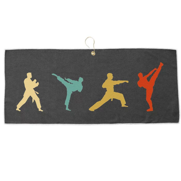 Vintage Taekwondo Tae Kwon Do Fighter Large Microfiber Waffle Golf Towel