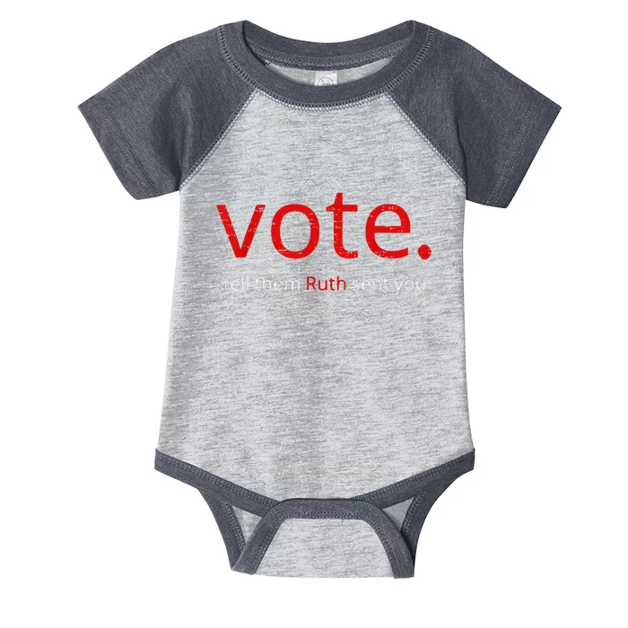 Vote Tell Them Ruth Sent You Feminist Infant Baby Jersey Bodysuit