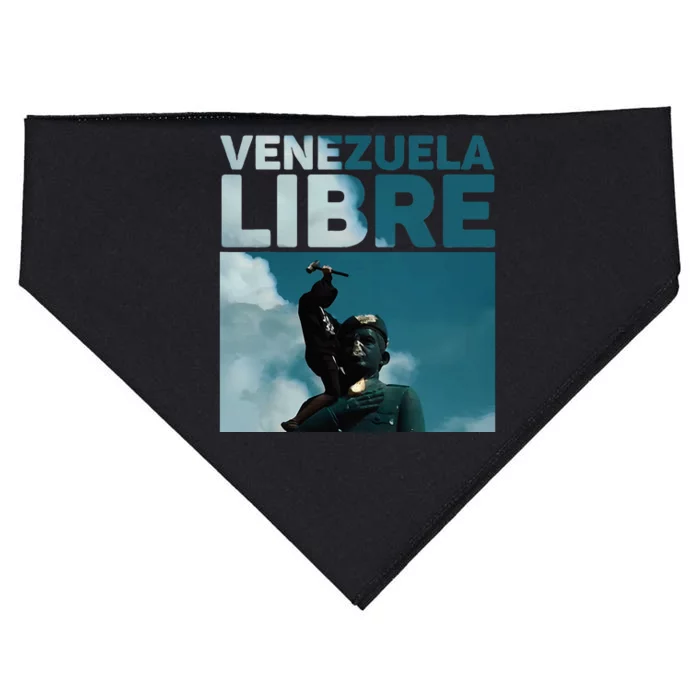 Venezuela To The End Fall Of The Statue Of Chavez USA-Made Doggie Bandana