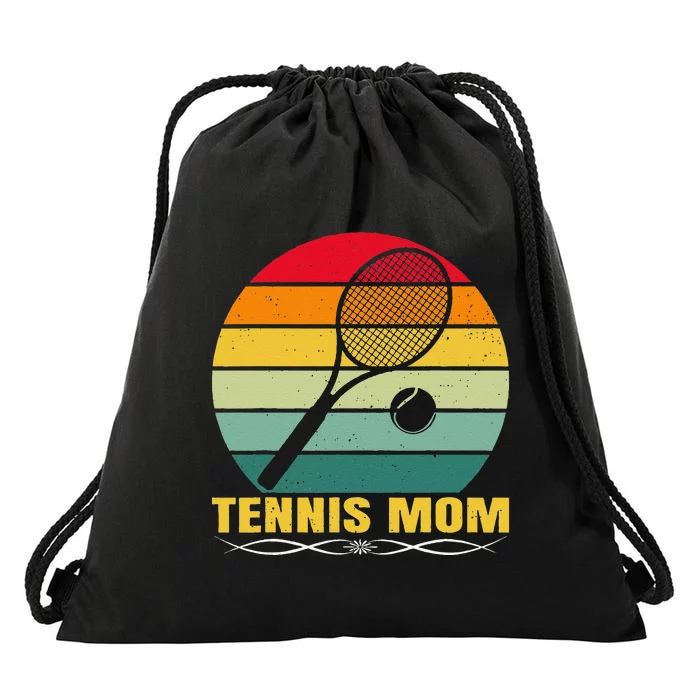 Vintage Tennis, Tennis Sports Lover Mom Mother's Day Drawstring Bag