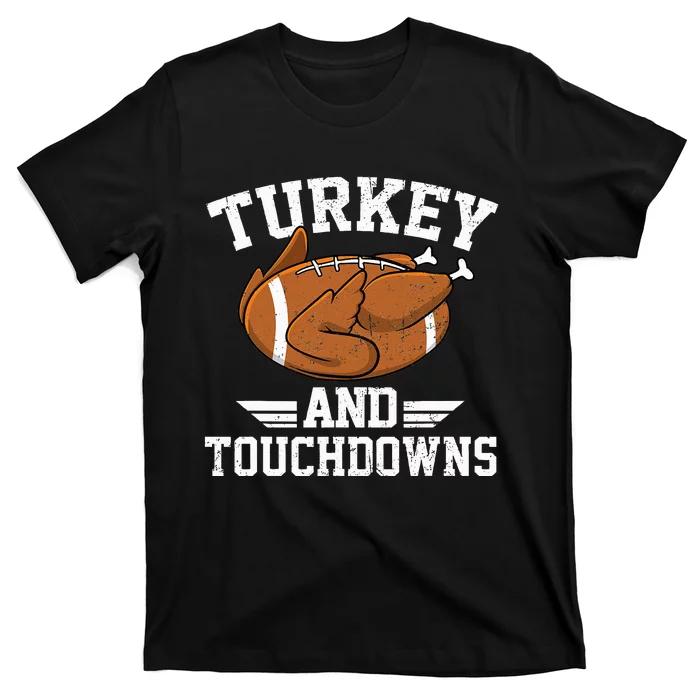 Vintage Thanksgiving Turkey & Touchdowns Football T-Shirt