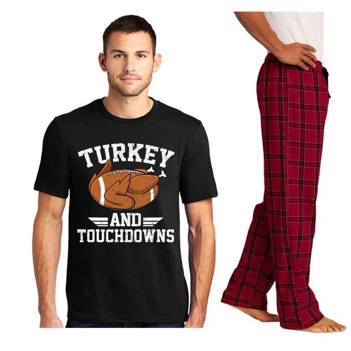 Vintage Thanksgiving Turkey & Touchdowns Football Pajama Set