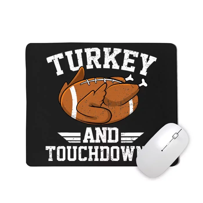 Vintage Thanksgiving Turkey & Touchdowns Football Mousepad