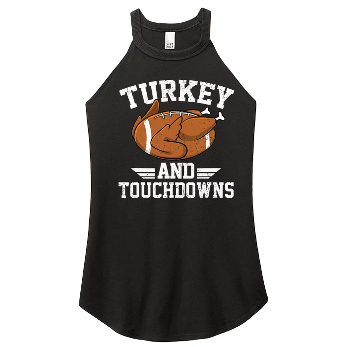 Vintage Thanksgiving Turkey & Touchdowns Football Women’s Perfect Tri Rocker Tank