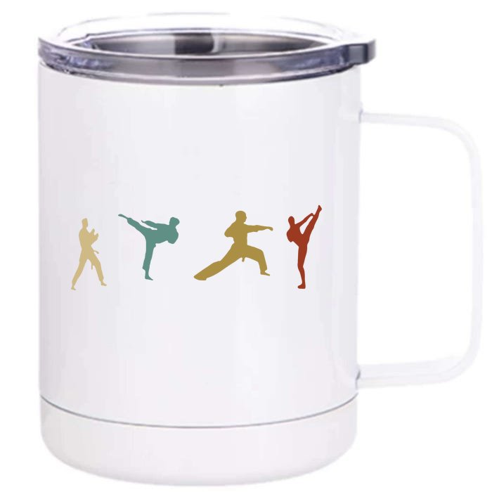 Vintage Taekwondo Tae Kwon Do Fighter Front & Back 12oz Stainless Steel Tumbler Cup