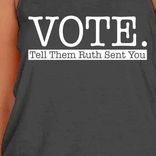 Vote Tell Them Ruth Sent You Election Squad Rbg Ruth Bader Ginsburg Women's Knotted Racerback Tank