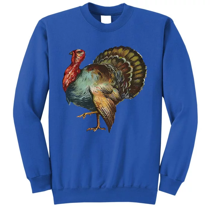 Vintage Thanksgiving Turkey Gift Tall Sweatshirt