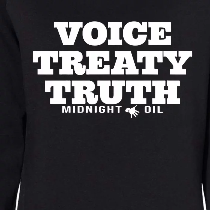 Voice Treaty Truth Midnight Oil Womens California Wash Sweatshirt