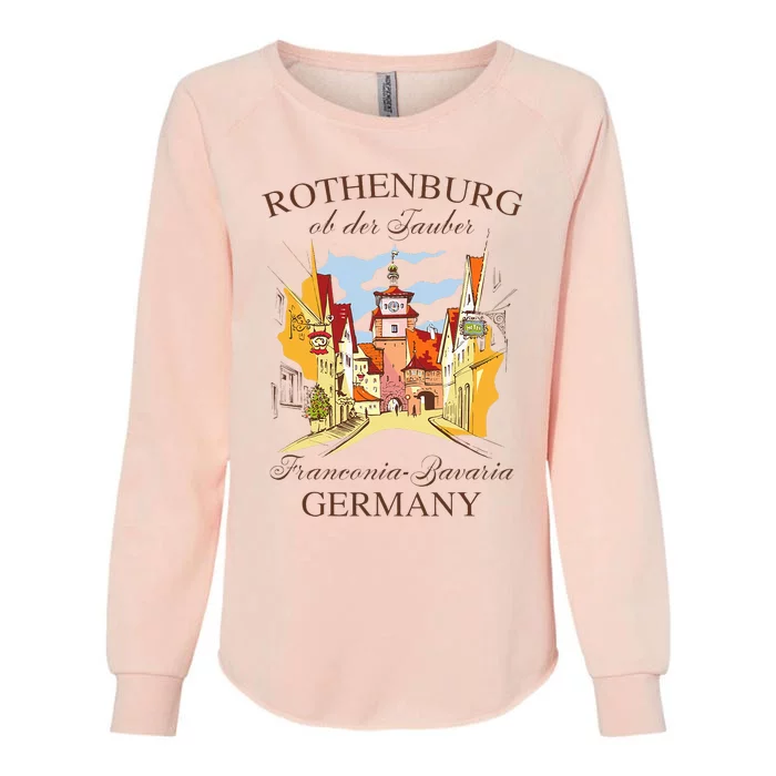 Vacation Traveling Travel Rothenburg Ob Der Tauber Germany Womens California Wash Sweatshirt