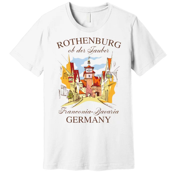 Vacation Traveling Travel Rothenburg Ob Der Tauber Germany Premium T-Shirt