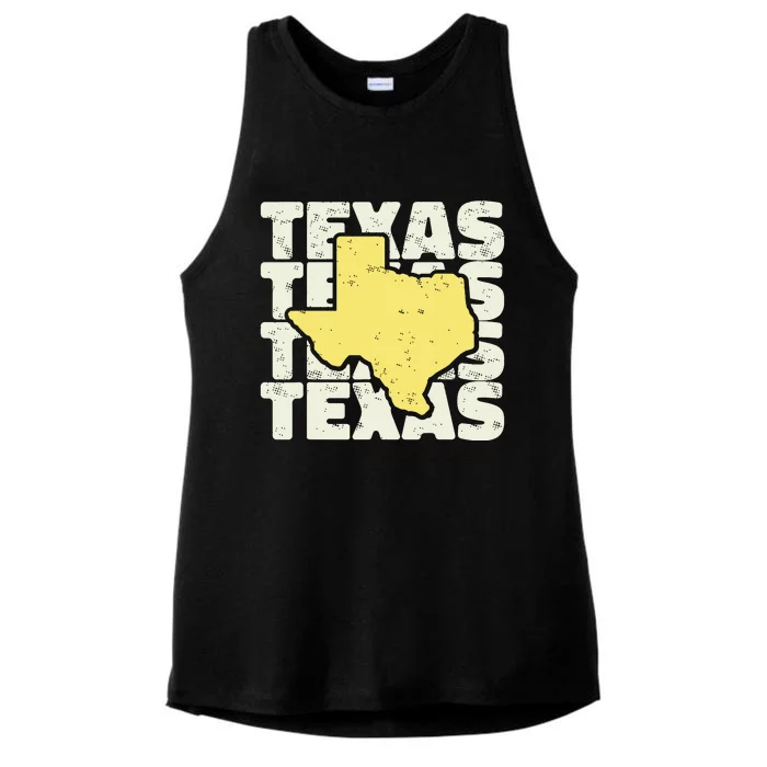 Vintage Texas Usa State Ladies Tri-Blend Wicking Tank