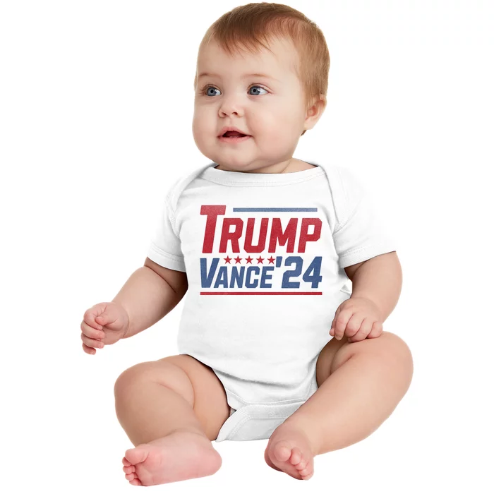 Vintage Trump Vance 24 Make America Great Again Usa Election Baby Bodysuit