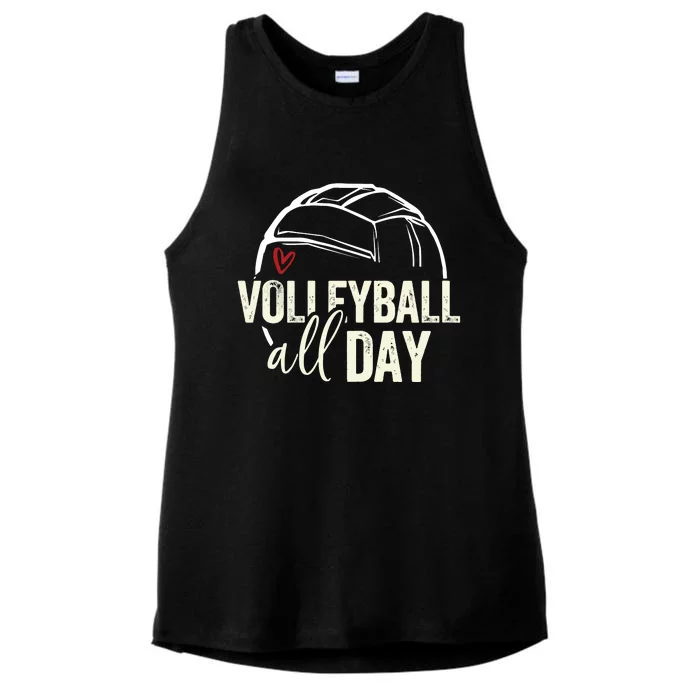 Volleyball Teen Volleyball Graphic Volleyball Ladies Tri-Blend Wicking Tank