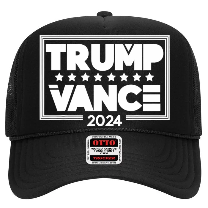 Vote Trump Vance 2024 High Crown Mesh Trucker Hat