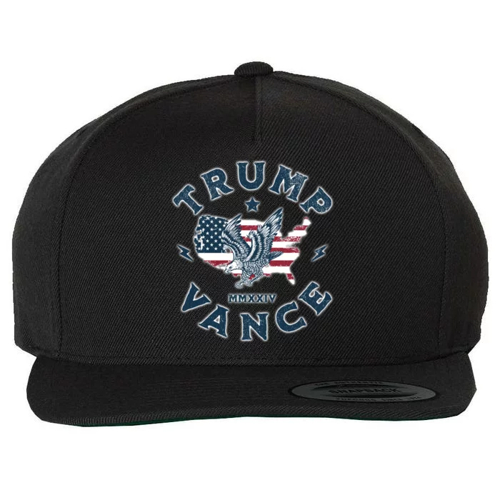 Vintage Trump Vance 2024 Campaign Wool Snapback Cap