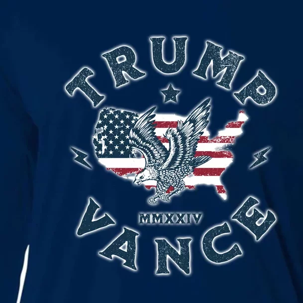 Vintage Trump Vance 2024 Campaign Cooling Performance Long Sleeve Crew