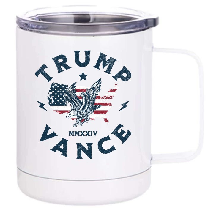 Vintage Trump Vance 2024 Campaign Front & Back 12oz Stainless Steel Tumbler Cup