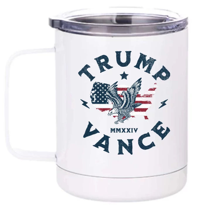 Vintage Trump Vance 2024 Campaign Front & Back 12oz Stainless Steel Tumbler Cup