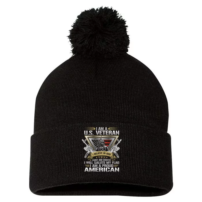 Veteran T Pom Pom 12in Knit Beanie