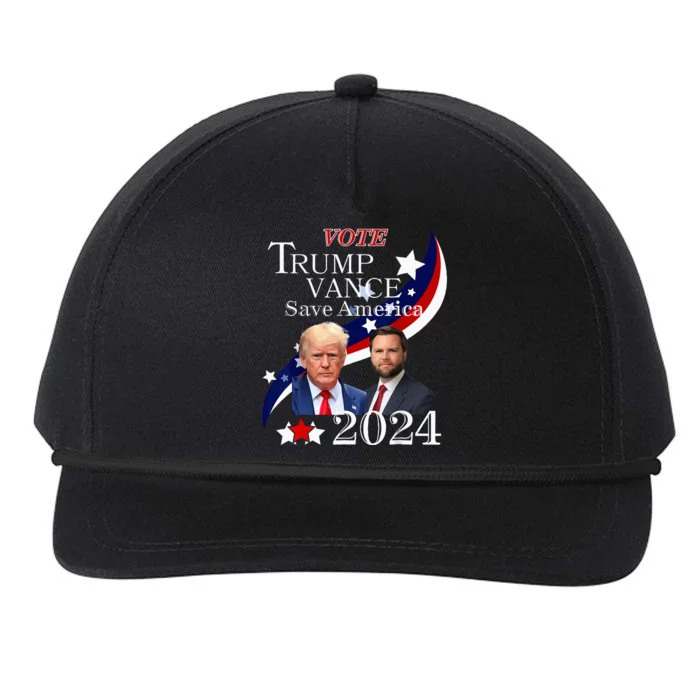 Vote Trump Vance 2024 Save America Republican Candidates Snapback Five-Panel Rope Hat