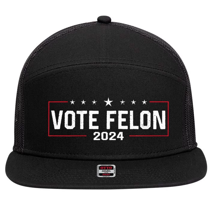 Vote Trump Vance 2024 7 Panel Mesh Trucker Snapback Hat