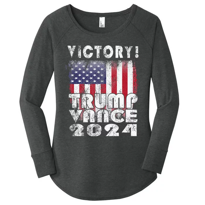 Victory Trump Vance 2024 President Election Celebration Usa Women's Perfect Tri Tunic Long Sleeve Shirt