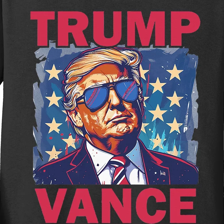 Vote Trump Vance 2024 Kids Long Sleeve Shirt