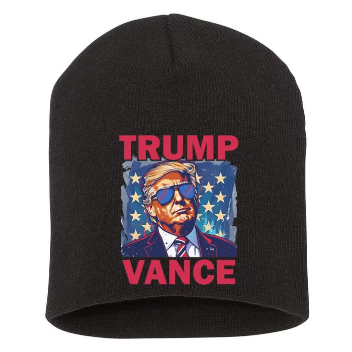 Vote Trump Vance 2024 Short Acrylic Beanie