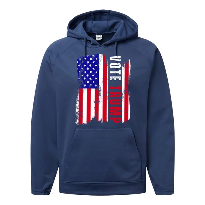 Vote Trump Vote 2024 Republica Usa Flag President Election Gift Performance Fleece Hoodie