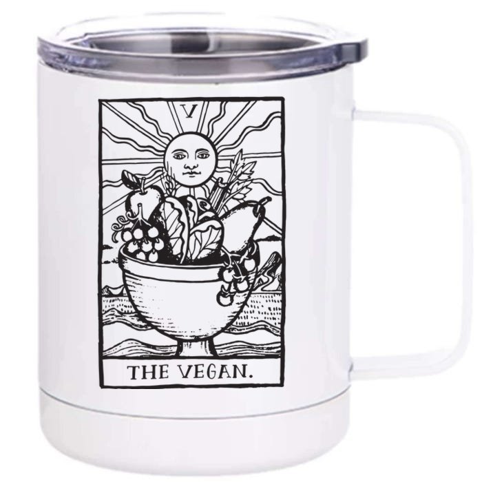 Vegan Tarot Vegan Clothing Front & Back 12oz Stainless Steel Tumbler Cup