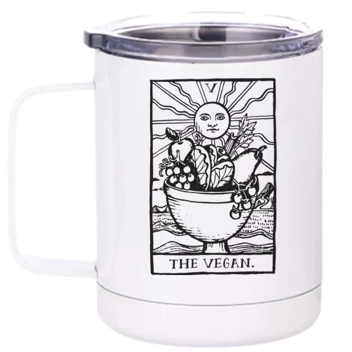 Vegan Tarot Vegan Clothing Front & Back 12oz Stainless Steel Tumbler Cup